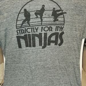 Strictly For My Ninjas Grey Graphic Short Sleeve Tee